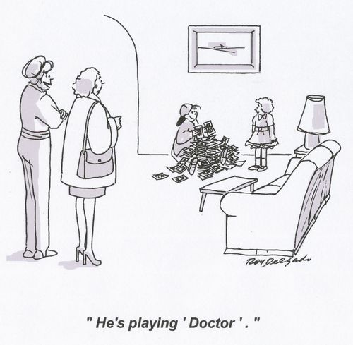 'He's playing 'Doctor'.'