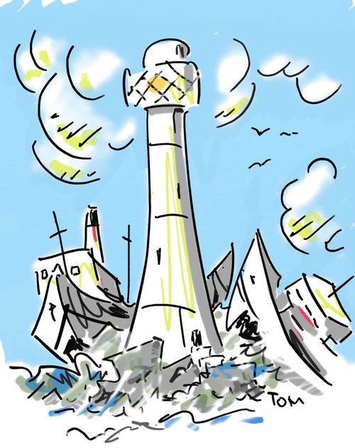 Lighthouse attracts ships like moths