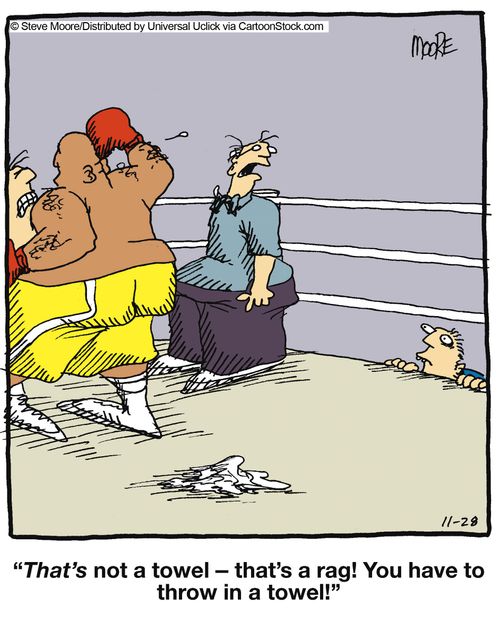 'That's not a towel - that's a rag! You have to throw in a towel!'