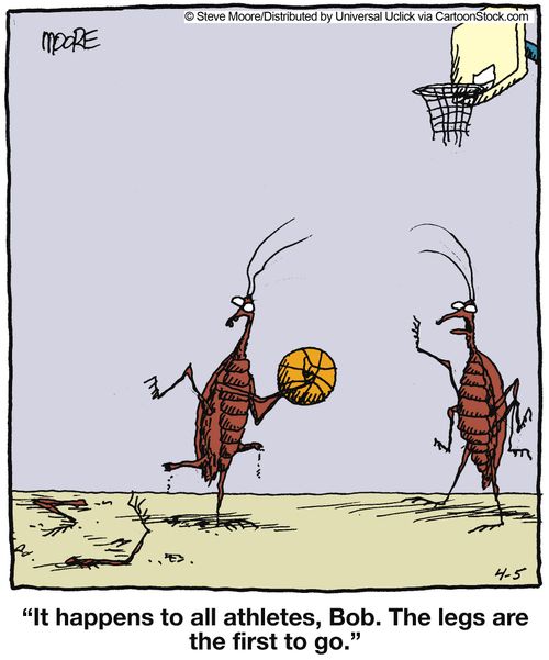 'It happens to all athletes, Bob. The legs are the first to go.'