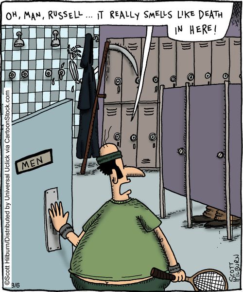'Oh, man, Russell,,,it really smells like death in here'