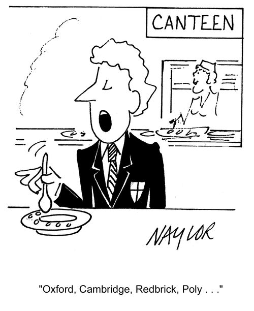 'Oxford, Cambridge, Redbrick, Poly . . .'