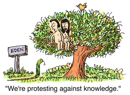 'We're protesting against knowledge.'