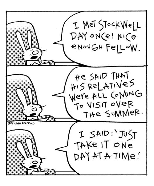 Rabbit talking about Stockwell Day