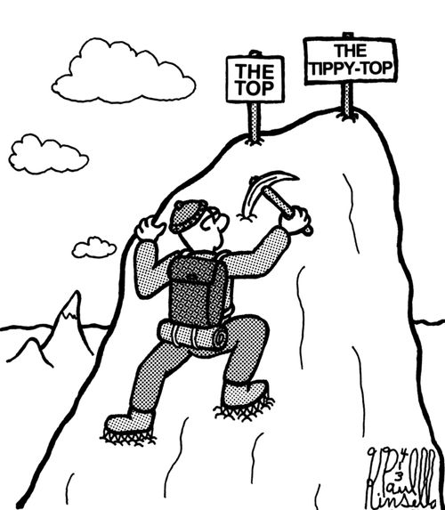 The Top and The Tippy-top (mountain climbing)