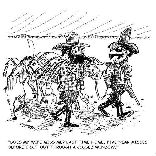 'Does my wife miss me? Last time home, five near misses before I got out through a closed window.'