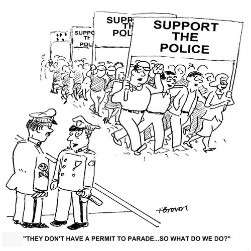 'They don't have a permit to parade. . . so what do we do?'