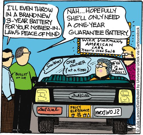 'I'll even throw in a brand new 3-year battery for your mother-in-law's peace of mind.'