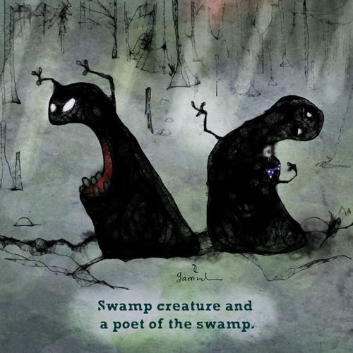 Swamp creature and a poet of the swamp.