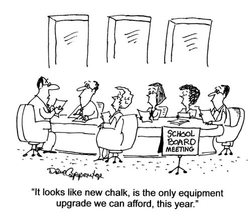 'It looks like new chalk is the only equipment upgrade we can afford this year.'