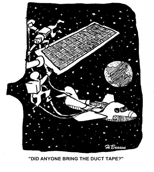 'Did anyone bring the duct tape?'