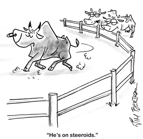 'He's on steeroids.'