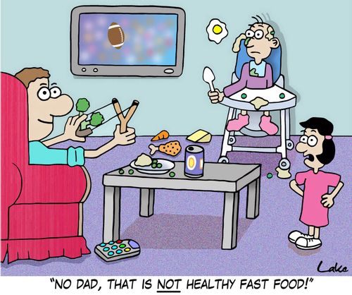 'No Dad, that is NOT healthy fast food!'