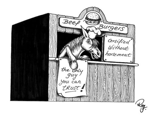 Beef burgers without horse meat: the only guy you can trust!