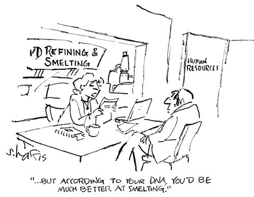'...but according to your DNA, you'd be much better at smelting.'