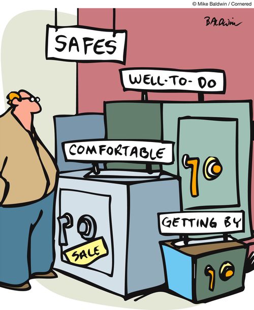 Safes: Well-to-do, comfortable, getting by.