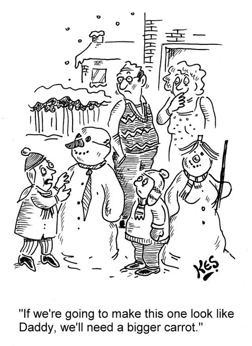 'If we're going to make this one look like Daddy, we'll need a bigger carrot.'