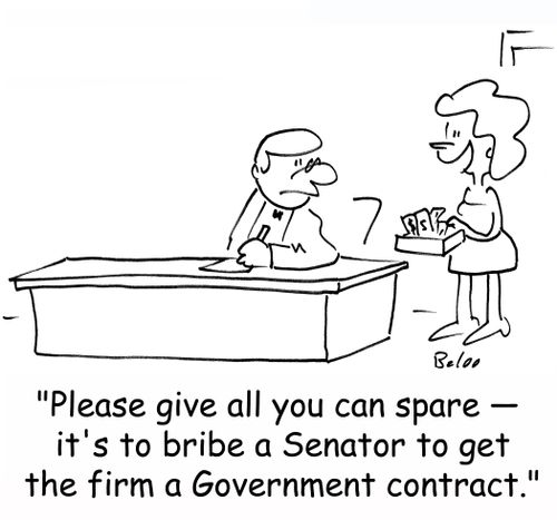 'Please give all you can spare -- it's to bribe a Senator to get the firm a Government contract.'