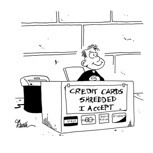 Credit Cards Shredded.