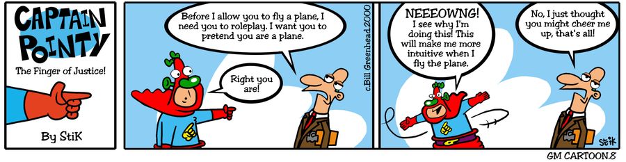Captain Pointy No.7 - Pretending to fly a plane