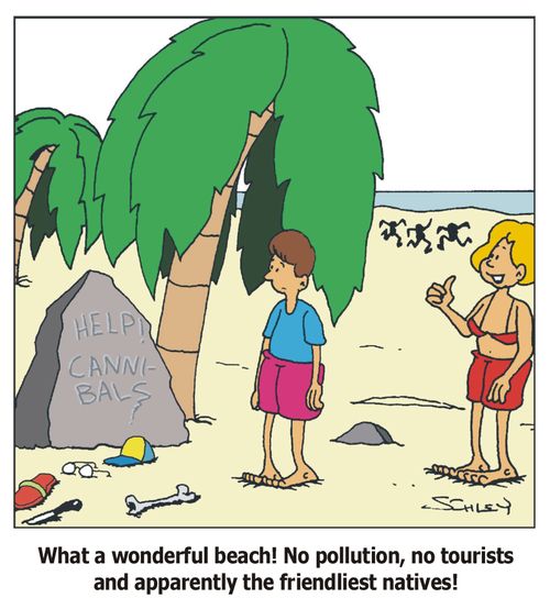 What a wonderful beach! No pollution, no tourists and apparently the friendliest natives!
