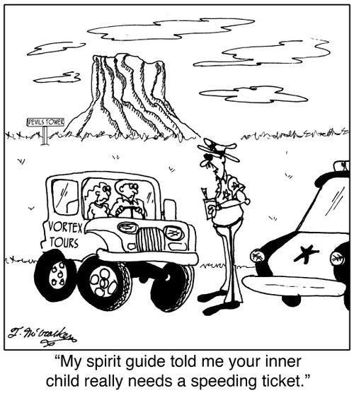 'My spirit guide told me your inner child really needs a speeding ticket.'