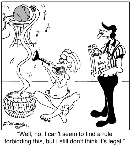 'Well, no, I can't seem to find a rule forbidding this, but I still don't think it's legal.'