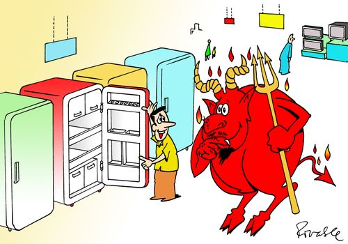 Devil buys a fridge (its hot in hell).