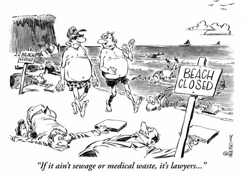 'If it ain't sewage or medical waste, it's lawyers...'