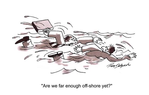'Are we far enough off shore yet?'