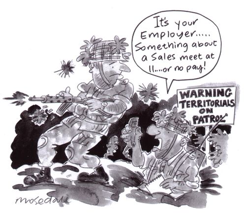 'It's your employer...something about a sales meet at 11...or no pay!'
