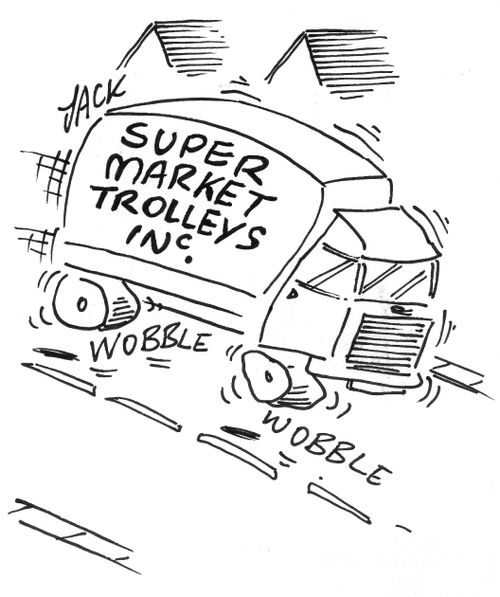 Supermarket trolley delivery van.