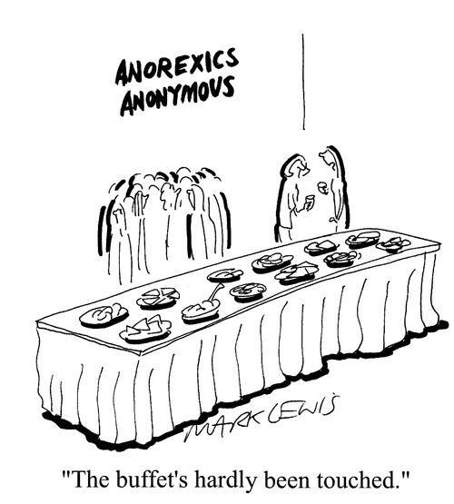 "The buffet's hardly been touched."