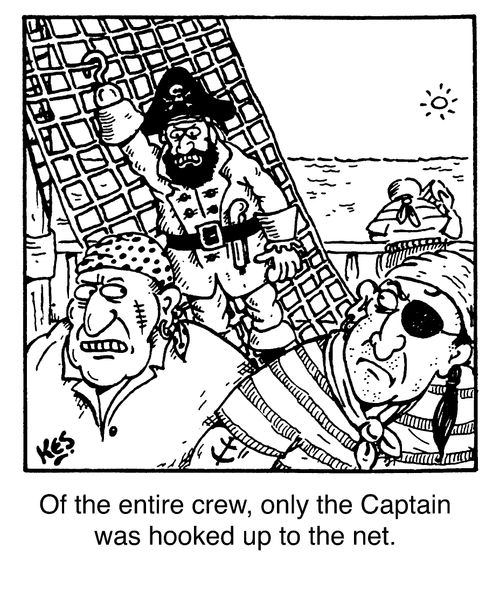 "Of the whole crew, only the Captain was hooked up to the net"
