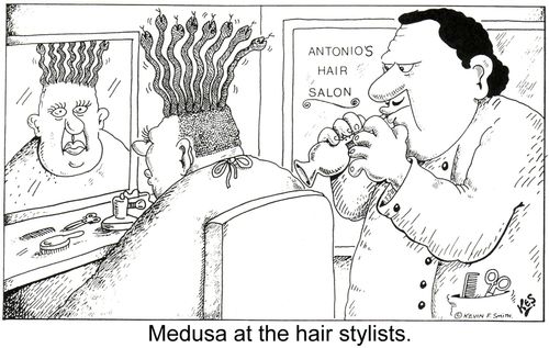 Medusa at the hair stylists.