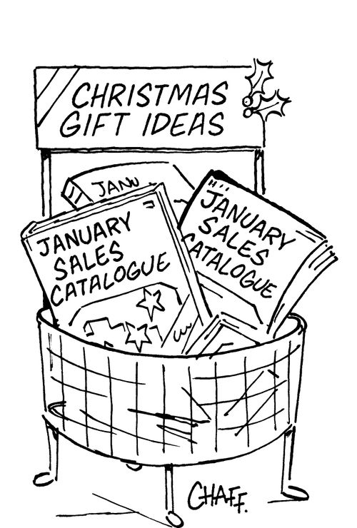 Christams gift ideas - January sales catalogues.