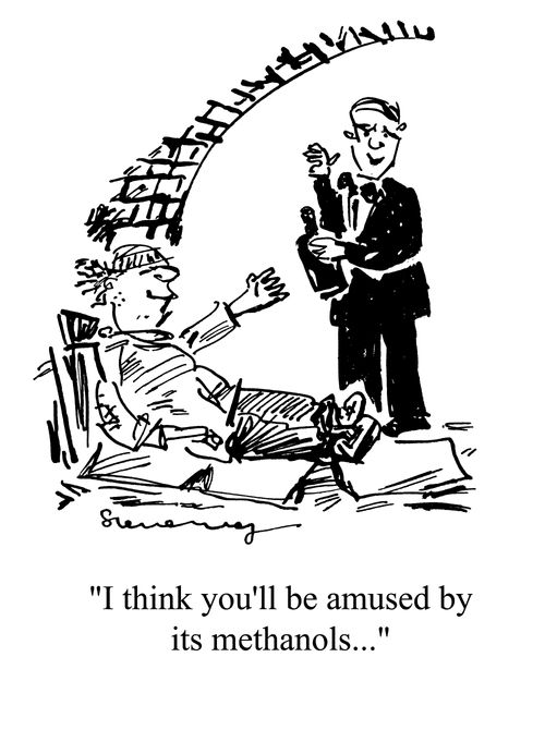 'I think you'll be amused by its methanols...'