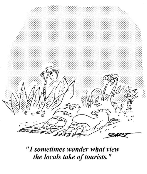 "I sometimes wonder what view the locals take of tourists."