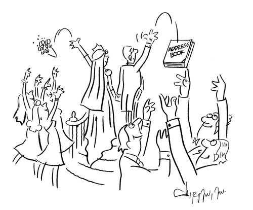 Wedding - throw the bouquet and the little black book.