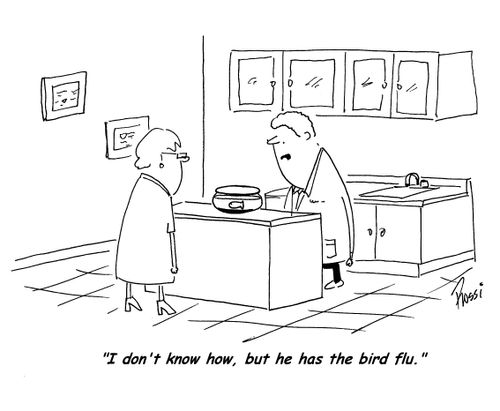 'I don't know how, but he has the bird flu.'