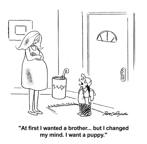'At first I wanted a brother... but I changed my mind. I want a puppy.'