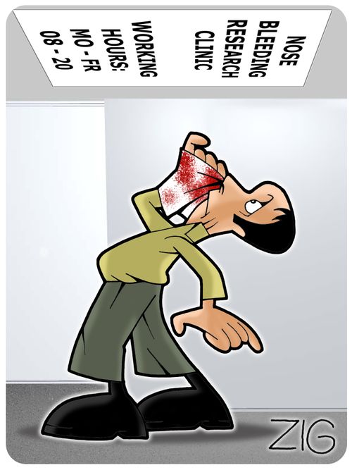 Nose bleeding research clinic.