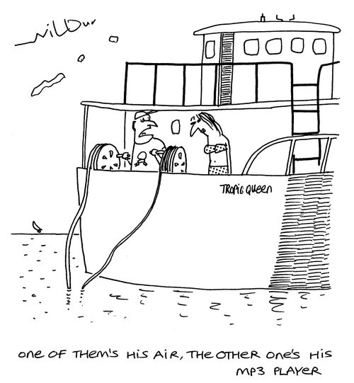 'One of them's his air, the other one's his mp3 player.'