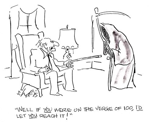 'Well, if you were on the verge of 100, I'd let you reach it.'