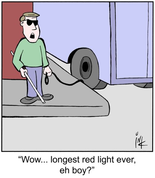 'Wow... longest red light ever, eh boy?'