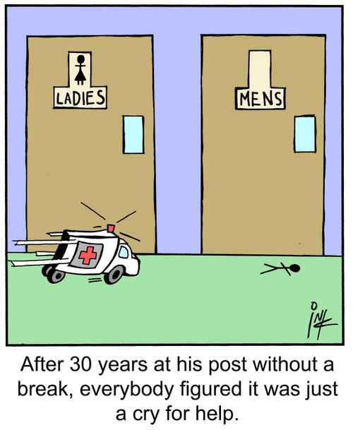 After 30 years at his post without a break, everybody figured it was just a cry for help.