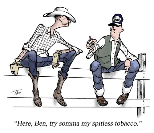 'Here, Ben, try somma my spitless tobacco.'