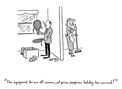 'The equipment for our off season, cut price, surprise holiday has arrived'