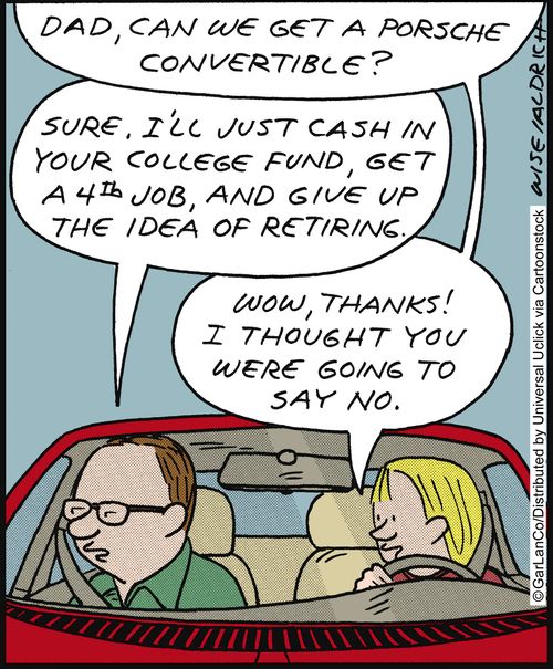 'Dad, can we get a Porche convertible?'