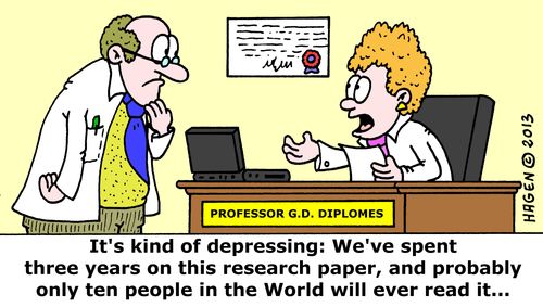 'It's kind of depressing: We've spent three years on this research paper, and probably only ten people in the World will ever read it...'
